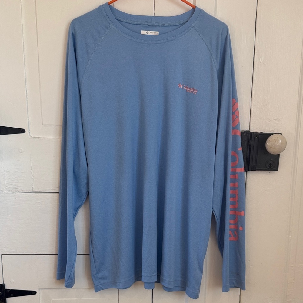 Columbia Light Blue Long Sleeve with Pink Accents